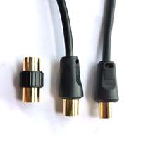 Cable de Extensión para Antena de TV con Conectores Chapados en Oro |   Cable coaxial macho-macho + adaptador hembra 1080p CCS trenzado para HDTV y satélite