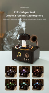 2026 nouveau Unique ménage Gramophone haut-parleur blanc bruit rotatif goutte de pluie humidificateur 7 couleur Led huile essentielle diffuseur d'arôme - Product Image 6