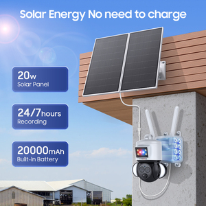 For 12X Dual Lens 20W Solar Powered Battery PTZ <b>Camera</b> PIR Detection 2 Months Standby Time <b>WiFi</b> <b>Security</b> Surveillance ST-558-6M- - Product Image 1