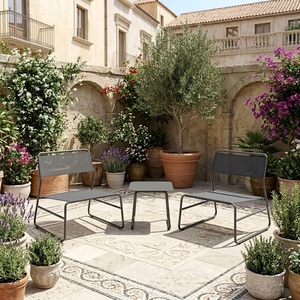 Ensemble de mobilier de jardin d'extérieur 3 pièces en acier KD, table basse et chaises de patio, idéal pour les loisirs et les espaces extérieurs, fabrication OEM, prix abordable - Product Image 1