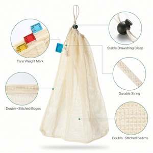 Sacs en coton biologique pour la promotion, tissu fin pour la cuisine - filtre à thé, jus de fruits, sac en coton pour filtrer (Si - Product Image 1