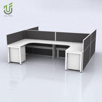 Postes de travail modulaires en forme de L IULTRA modernes 5 x 5 avec rangement – Bureau compact pour petits bureaux