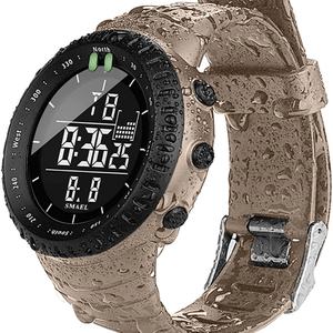 Montre-bracelet à quartz analogique de luxe SMAEL, nouvelle collection, sportive, étanche 50 mètres, Kol Saati 1237, alarme numérique, montres pour hommes - Product Image 4