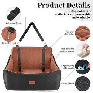 Orta ve büyük köpekler için sertifikalı köpek araba koltuğu fabrikası, bellek köpük yastık, yıkanabilir kapak, emniyet askıları ve kaymaz alt - Product Image 5