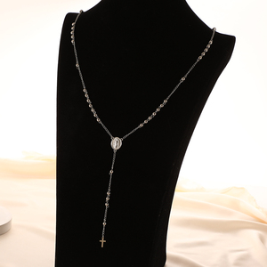Collar <span class=keywords><strong>de</strong></span> Cuentas Religiosas <span class=keywords><strong>de</strong></span> Acero Inoxidable, Chapado en <span class=keywords><strong>Oro</strong></span>, con Cuentas Redondas, Colgante <span class=keywords><strong>de</strong></span> Cruz, Collar <span class=keywords><strong>de</strong></span> <span class=keywords><strong>Rosario</strong></span> <span class=keywords><strong>para</strong></span> <span class=keywords><strong>Hombre</strong></span> y Mujer - Product Image 5