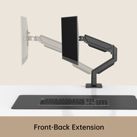 Support d'Écran de Bureau pour Ordinateur 13"-32" Hauteur Réglable en Aluminium avec Bras Unique à Ressort à Gaz en Stock
