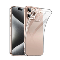Coque de téléphone transparente en TPU souple pour 14/15/16 Pro Max avec protection à 360° et design uni