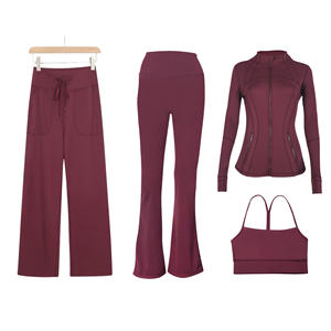महिला के चार टुकड़े स्लिम कोट खिंचाव सूट वाई-आकार की जैकेट वाली पैंट सीधे पैंट विंटेज स्टाइल स्किनी फिट - Product Image 1