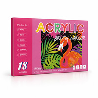 Marqueurs acryliques liquides directs 18 couleurs disponibles pour la papeterie scolaire, cadeau idéal pour artistes, bricolage créatif, stylo marqueur acrylique