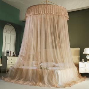 Dosel de Cama Redondo Azul Claro Estilo Americano con Bordado de Princesa y Mosquitero con Bordado Elegante - Product Image 6