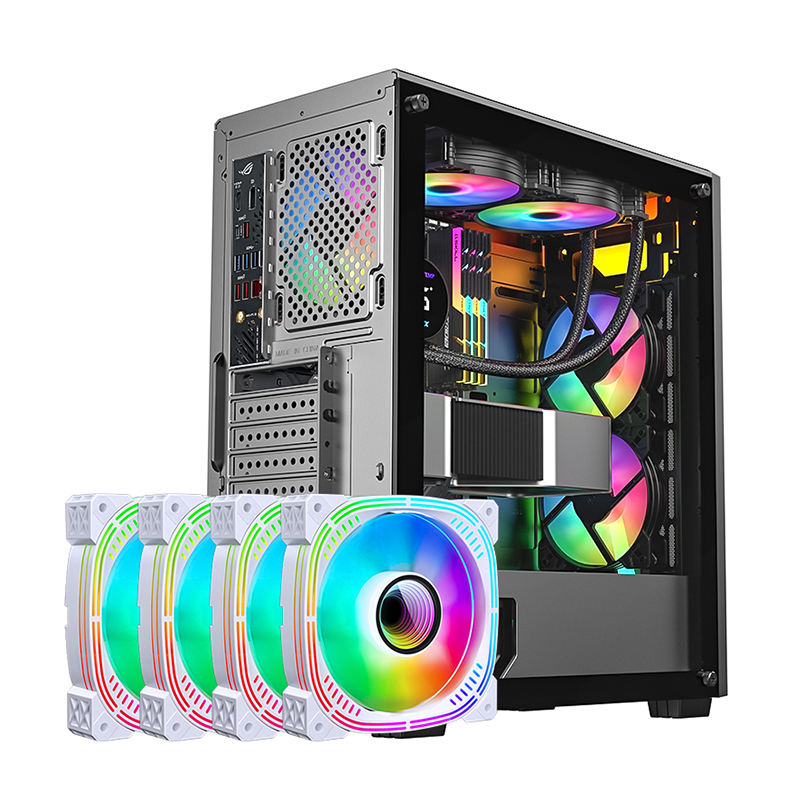 Noir-425*200*445mm avec 4 FANS de RVB