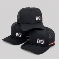 Casquette de baseball 5 panneaux brodée sur mesure avec trous de ventilation laser, chapeau à cordon, OEM ODM, pour course, sport, extérieur, réglable