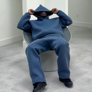 QIANSHI Hochwertige Blanko-Sweat-Anzüge aus schwerem Stoff, Oversized-Hoodies und Jogginghosen-Sets für Herren, individuell anpassbare, weite Trainingsanzüge für Männer - Product Image 4