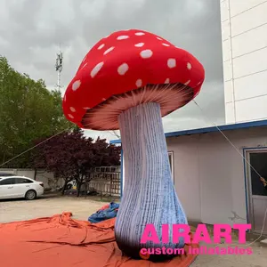 2024 New Mushroom Inflatable Air Art Balloon Pop Up Standing Mushroom Statue Inflatable Props
