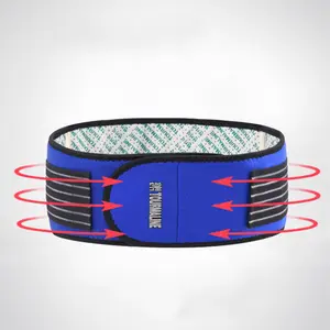 OEM Logo Korean Words Blue 20 Magnets Lumbar Supports Self-Heating Magnetic Adjustable Tourmaline Back Support Belt Brace