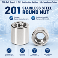 Écrou rond en acier inoxydable 201, capuchon de vis, accessoires de quincaillerie, écrou cylindrique en soie, écrou rond soudé allongé M5/M6