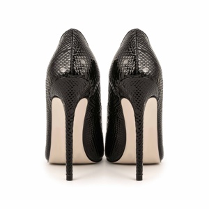 <span class=keywords><strong>Scarpe</strong></span> glamour da ufficio con tacchi alti Sexy punta punta nera con pelle di serpente a spillo décolleté da donna - Product Image 6