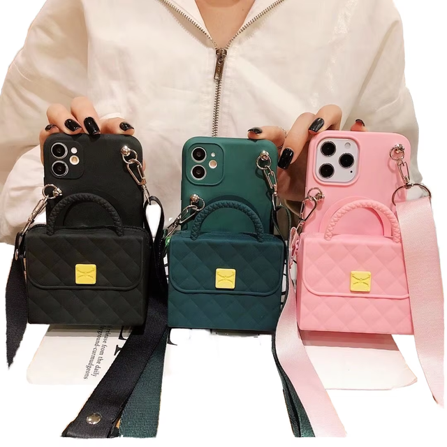 2025 New Cute Fashion Shockproof Multi-functional with Crossbody Strap Lanyard Wallet Storage Phone Case for iPhone 6-16 Pro Max