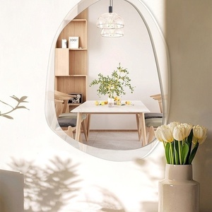 Irregular <strong>Pebble</strong> Shape Decorative <strong>Mirror</strong> Asymmetrical Wall Mounted <strong>Mirror</strong> for Living Room Bedroom - Product Image 3