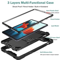 Étui de tablette chaud pour Samsung Galaxy Tab S10 FE Plus 11 pouces 2025, protection contre les chocs, protection contre les chutes, coque de tablette en plastique rigide avec béquille