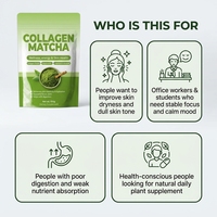 Poudre de thé matcha au collagène hydrolysé, marque privée OEM, avec extrait de champignons et vitamines, mélange de thé vert riche en protéines pour la peau