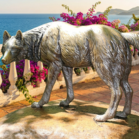 Sculpture de chien en bronze fidèle – Statue canine sur mesure grandeur nature avec options de race personnalisées – Figurine animale pour la mode de la Fête Nationale