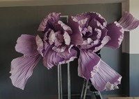 L-060 Kertas Latar Panggung Pernikahan Bunga Kertas Buatan Bunga Raksasa Organza Kertas Poppy Peony Bunga Kertas Kerut untuk Dekorasi