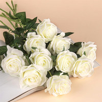 Künstliche Rose, realistisch, handgefertigt, einzelner Stiel, Seidenstrauß, verschiedene Farben, Weihnachten, Hochzeit, Party, Heimdekoration, Tischdekoration