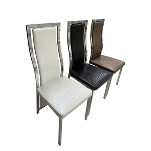 Bộ bàn ăn hình chữ nhật hiện đại bằng đá cẩm thạch và ghế ăn bằng thép không gỉ & da PU đen dành cho nhà bếp, khách sạn, phòng tiệc - Product Image 6