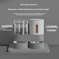 Distributeur automatique de nourriture et d'eau pour animaux de compagnie 2 en 1, bol en plastique rotatif à 360°, résistant à l'eau, distributeur par gravité pour chats et petits chiens