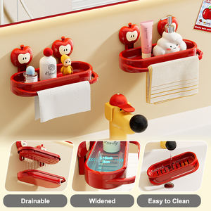 UFORU Étagère murale multifonctionnelle de drainage et de rangement pour serviettes, pour salle de bain et toilettes, design style pomme, en plastique - Product Image 2