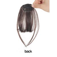 Vente en gros 613 brun épais plein air synthétique fausse frange postiches naturel coupe émoussée incurvée Clip en frange Bang pour les femmes