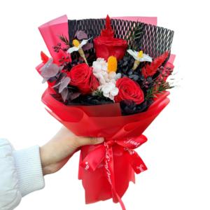 ของขวัญวันวาเลนไทน์วันคริสต์มาสสำหรับคุณแม่ ช่อดอกกุหลาบสีม่วง ดอกไม้ประดิษฐ์ ดอกไม้คงทนตลอดกาล ของขวัญสำเร็จการศึกษา ปีใหม่ อีสเตอร์ - Product Image 4