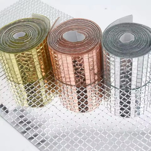 Manufacturer Wholesale Self Adhesive Real Glass Silver Mirrors Mosaic Tiles Sticker for Craft Square Glass Tiles Christmas Decor - Product Image 2
