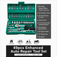 Ensemble d'outils domestiques de haute qualité 49 pièces - Kits à main en acier au carbone, pince à sander, étui rigide, personnalisable OEM pour la réparation