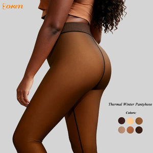 Plus Size Thick Fleece Lined Thermal Leggings <strong>Women</strong> High Waist Stretch Warm Pantyhose Long Winter <strong>Tights</strong> <strong>for</strong> Outfit - Product Image 1