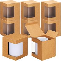 Boîte en papier kraft brun avec logo personnalisé, gaufrage, recyclable, durable, pour bougies, mugs, design moderne et élégant, vente en gros, transparente