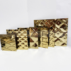 Panel Decorativo de Acero Inoxidable con Patrón en Relieve EX877 Premium para Interiores de Hoteles - Product Image 3