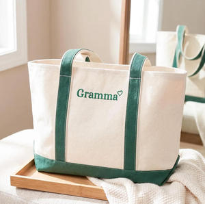 Uionen Personalized Embroidered Tote <b>Bag</b> POD Dropshipping Custom Logo Embroidered Single <b>Shoulder</b> Canvas Handbag - Product Image 3