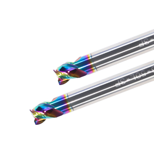 Fresa de ranura en U corta de acero recubierto Bibo 3, con vástago fijo y colores vibrantes, para aluminio y metal D1*1*d4*50l*3f Bibo 3 - Product Image 3