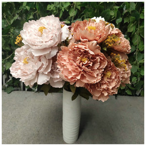 Fleurs artificielles Queyiyi, pivoines polonaises à 11 têtes, 50 cm de haut, accessoires de décoration pour mariage et maison - Product Image 4