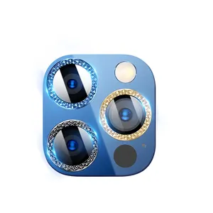 MAXUN protezione dell'obiettivo della fotocamera in vetro metallico per iPhone 12 13 14 Pro Max Mini protezione dell'obiettivo della fotocamera in vetro temperato