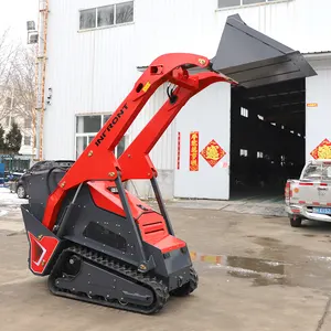 ¡Envío gratuito! 1ton 1000kg Infront China Skidsteer Dingo Stand On Accesorios Mini Crawler Skid Steer Loader con pista