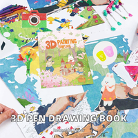 Cahier d'apprentissage de dessin et de peinture pour stylo 3D, modèle réutilisable en papier épais coloré, plaque transparente résistante à la température