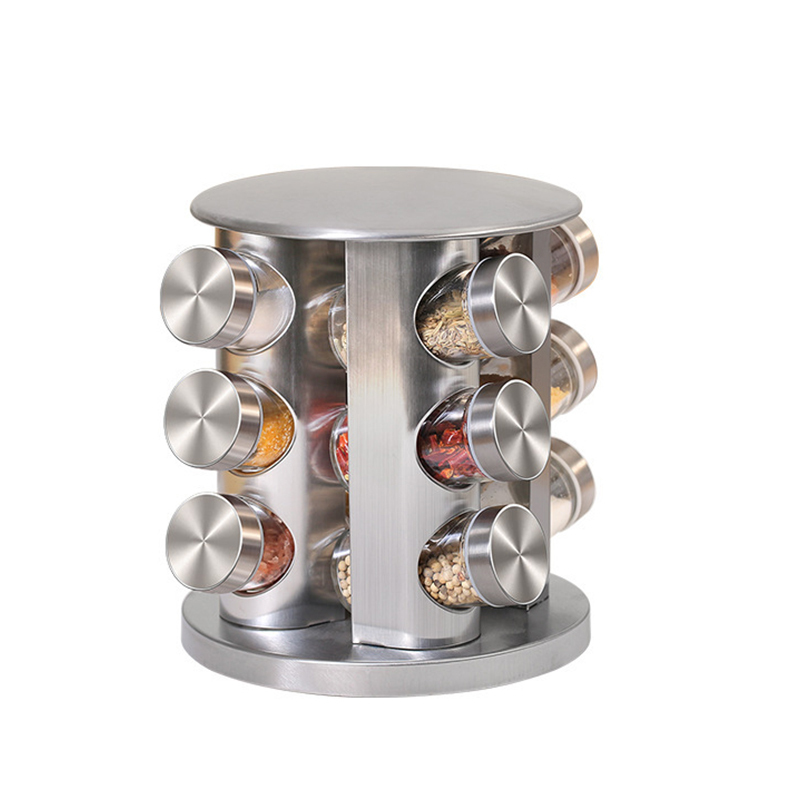 Round rack with 16pcs jars