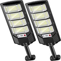 Lámpara Solar Exterior Negra IP65 Impermeable de ABS, 50W-300W, con Sensor, Batería LiFePO4, 50000 Horas de Duración, LED para Carreteras