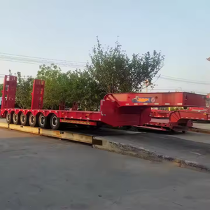 Semirremolque de Plataforma Baja de Acero de 40T, Nuevo, de Alta Calidad, Suministro de Fábrica, Dos Líneas, Cuatro Ejes, 12r22.5, para Transporte de Carga - Product Image 3