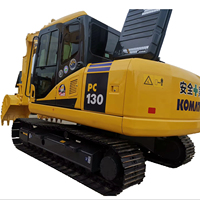 Excavatrice Komatsu PC130 d'occasion du Japon, 13 tonnes, moteur 110 kW, pompe, composants principaux du moteur, godet de 1 m, taille moyenne