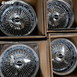 גלגלי EVOR כרום 14x7 זניט חישוקי חישורים צמיג קיר לבן - Product Image 2