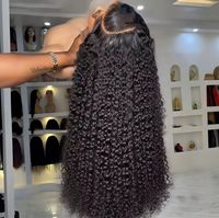 Pelucas de Cabello Humano Virgen Brasileño Rizado Birmano al por Mayor con Encaje Frontal para Mujeres Negras, Peluca Frontal Completa HD Barata